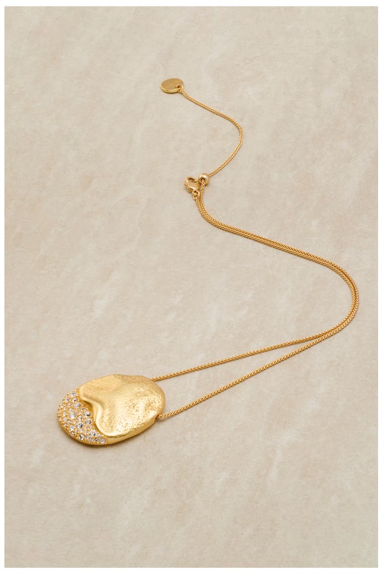 Frida Crystal Frost Pendant Necklace, Alternate, color, GOLD TONE CLEAR CRYSTAL