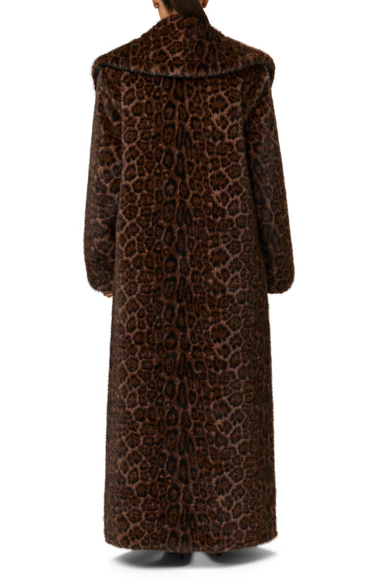 Naked Wardrobe Leopard Faux Fur Coat, Alternate, color, Dark Leopard