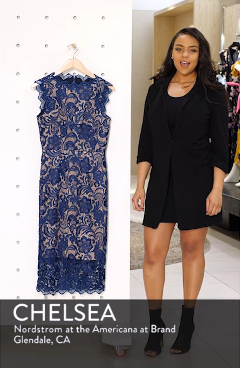 Claudette Crochet Lace Sheath Dress, sales video thumbnail