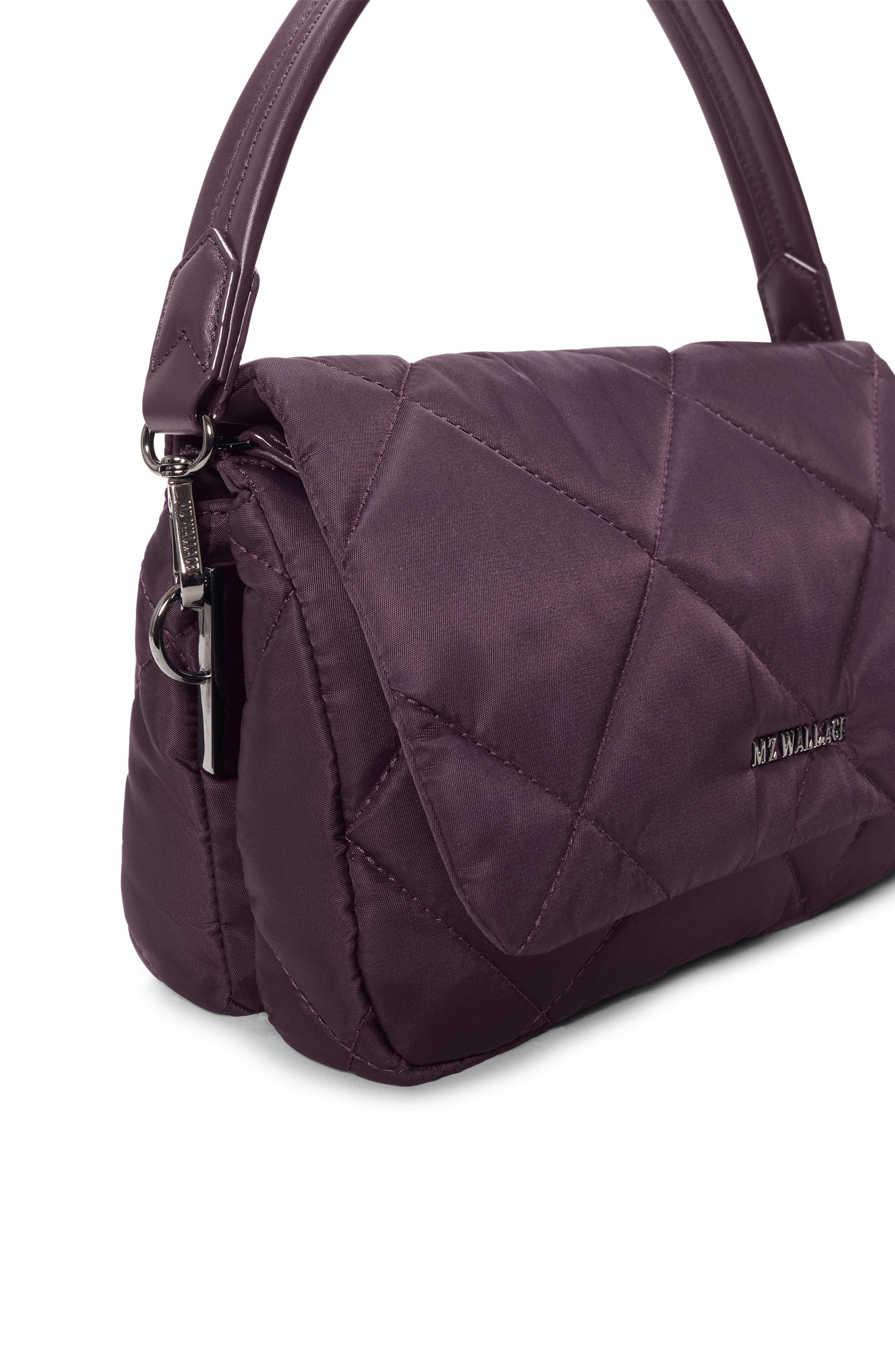 MZ Wallace Madison Flap Nylon Crossbody Bag, Alternate, color, Raisin