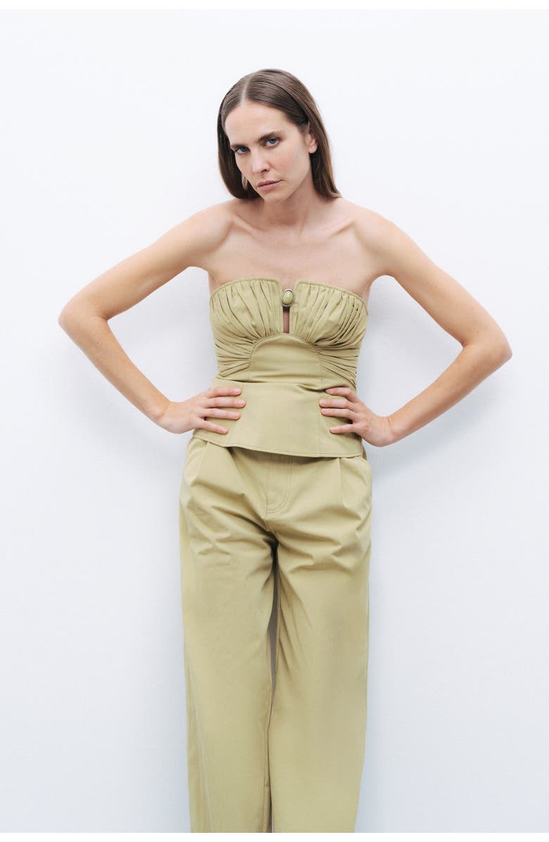 Nocturne Strapless Crop Top with Almond Accent, Alternate, color,
