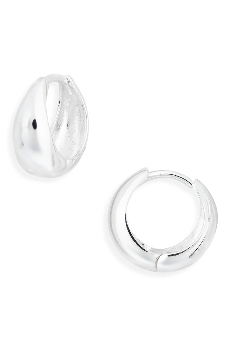 Puffy Hoop Earrings, Main, color, SILVER