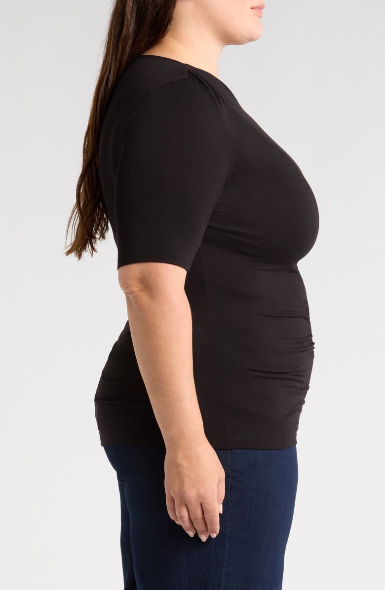 Universal Standard Louise Boatneck Stretch Jersey Top, Alternate, color, Black