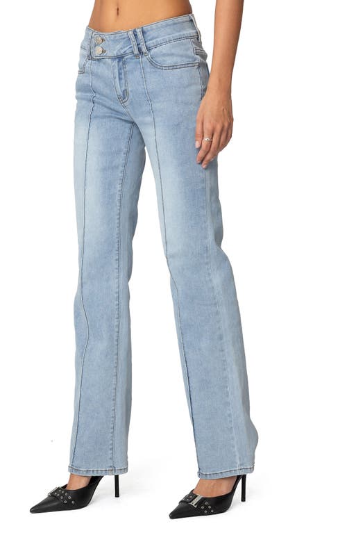 Edikted Avril Low Rise Bootcut Jeans In Light-blue