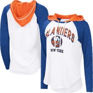 G-III 4HER BY CARL BANKS Women's G-III 4Her by Carl Banks  White New York Islanders VIP Raglan Long Sleeve Hoodie T-Shirt