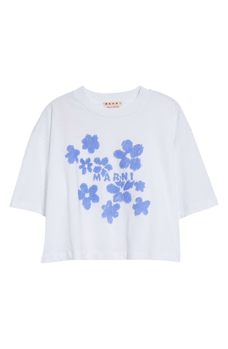 Marni Daisy Garden Crop Logo Graphic T-Shirt, Alternate, color, 