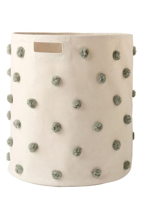 Pompom Cotton Canvas Hamper