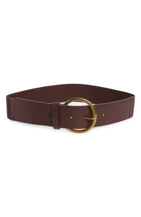 Round Buckle Wide Belt