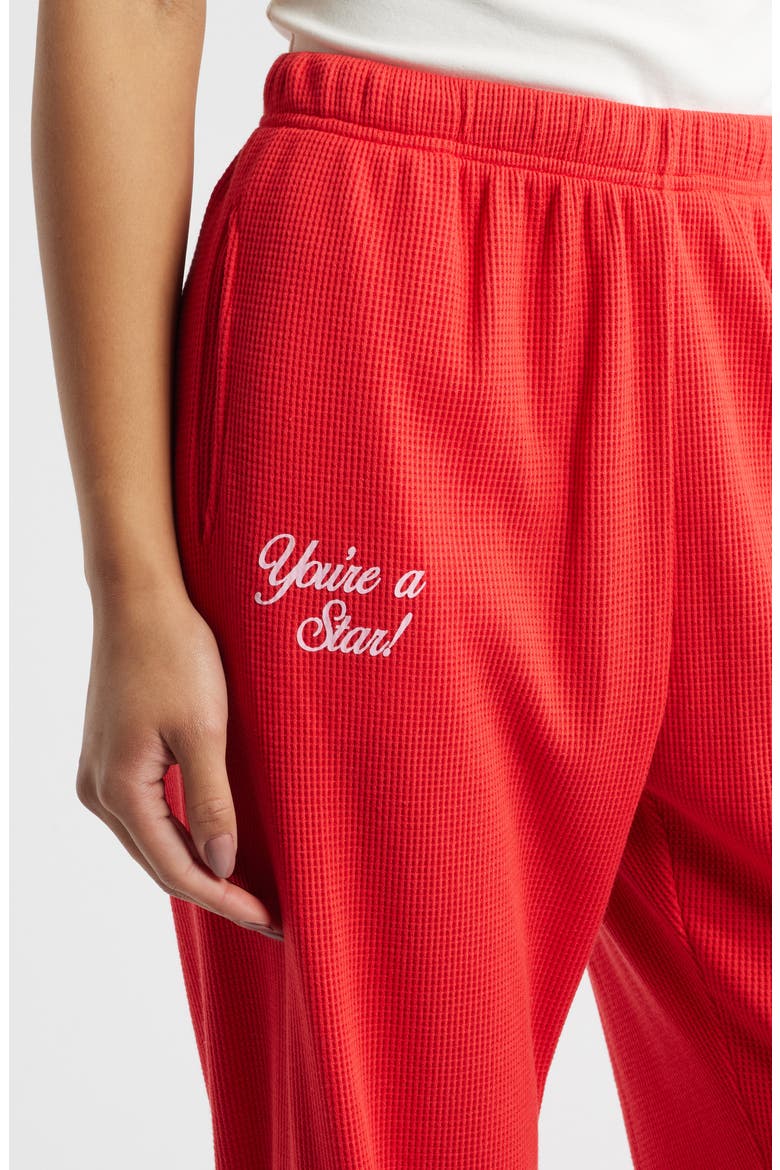 You Are a Star Waffle Knit Graphic Sweatpants, Alternate, color, RED