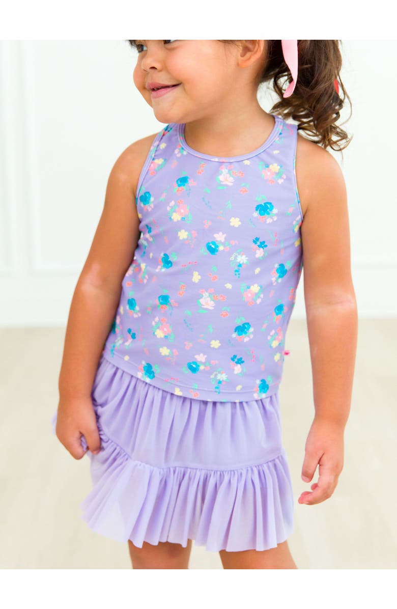 RuffleButts Girls UPF50+ Active Tulle Skort, Alternate, color, Lavender