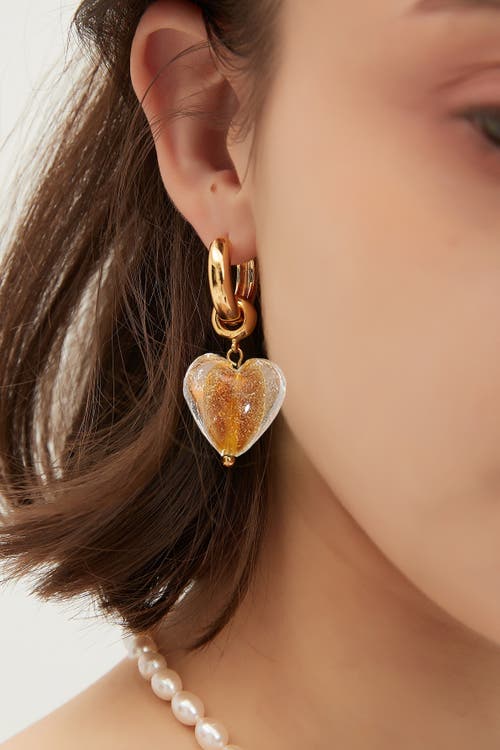 Classicharms Esmée Glaze Heart Dangle Earrings In Gold