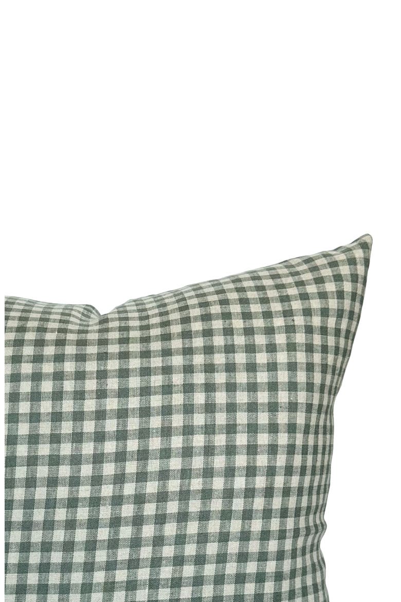 Quincy | Sage Green Linen Gingham Pillow Cover, Alternate, color, Vintage Sage Green