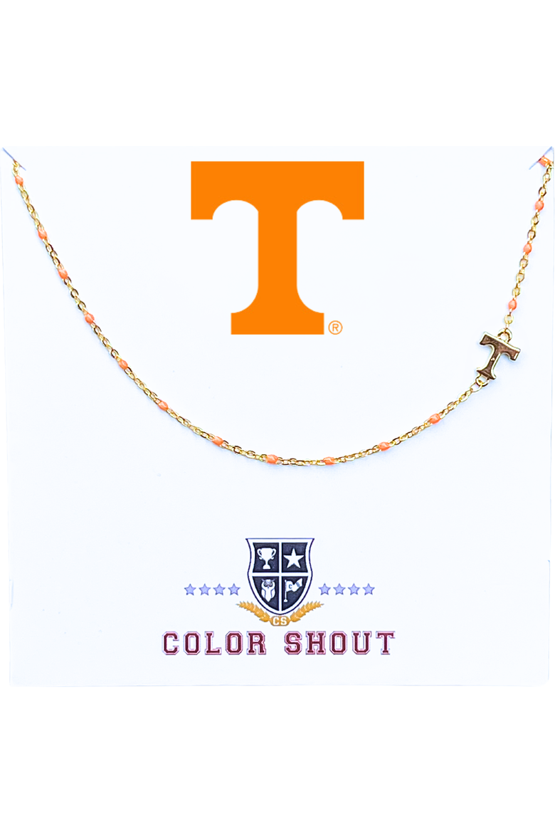 University of Tennessee Side Necklace, Main, color, Yellow Gold