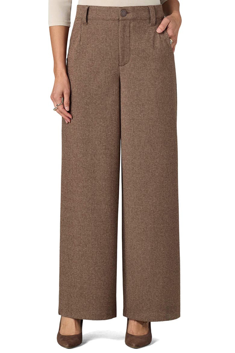 Whitney Skyrise Wide Leg Trousers, Main, color, SAND/ CACAO POWDER