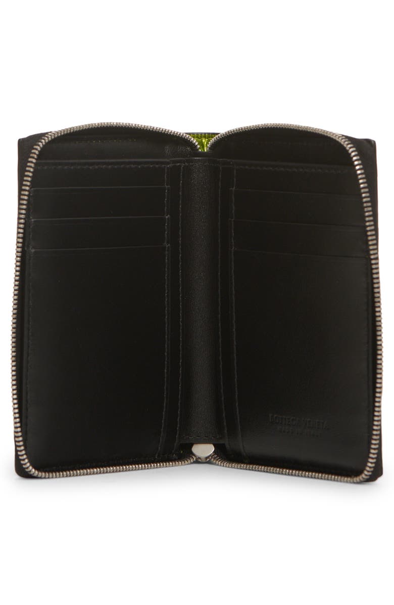 Bottega Veneta Intrecciato Metallic Leather Zip Wallet, Alternate, color, 