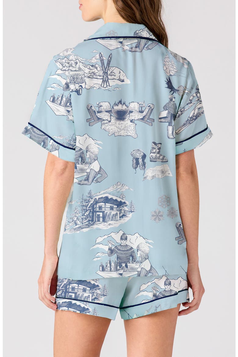 Après Ski Toile Short Pajamas, Alternate, color, BLUE