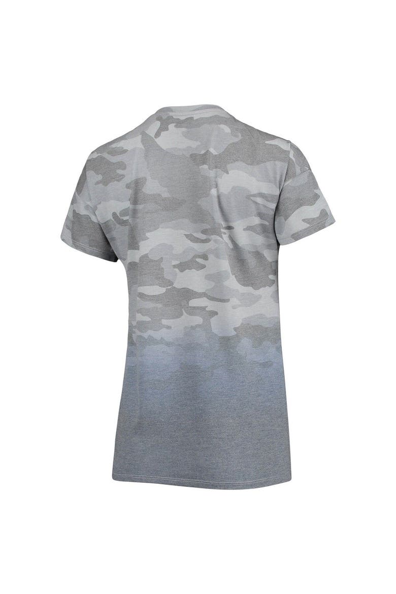Juniors Gray/College Navy Seattle Seahawks Beth Camo Dip-Dye T-Shirt, Alternate, color, Gray