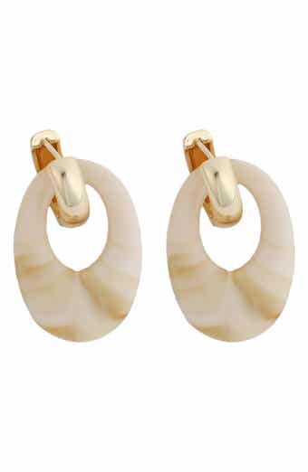 Two-Tone Link Hoop Earrings
