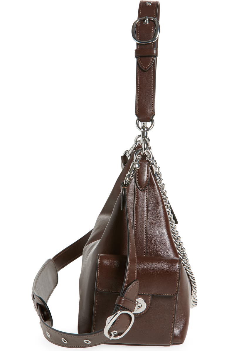 COACH Juliet 30 Glazed Leather Pocket Bag, Alternate, color, Maple