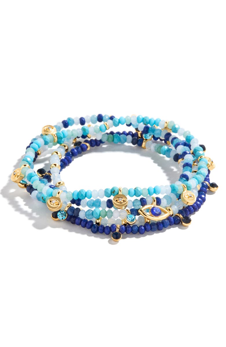BaubleBar Evil Eye Layered Bracelet, Alternate, color, Turquoise