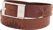 EAGLES WINGS Men's Brown New York Mets Brandish Leather Belt