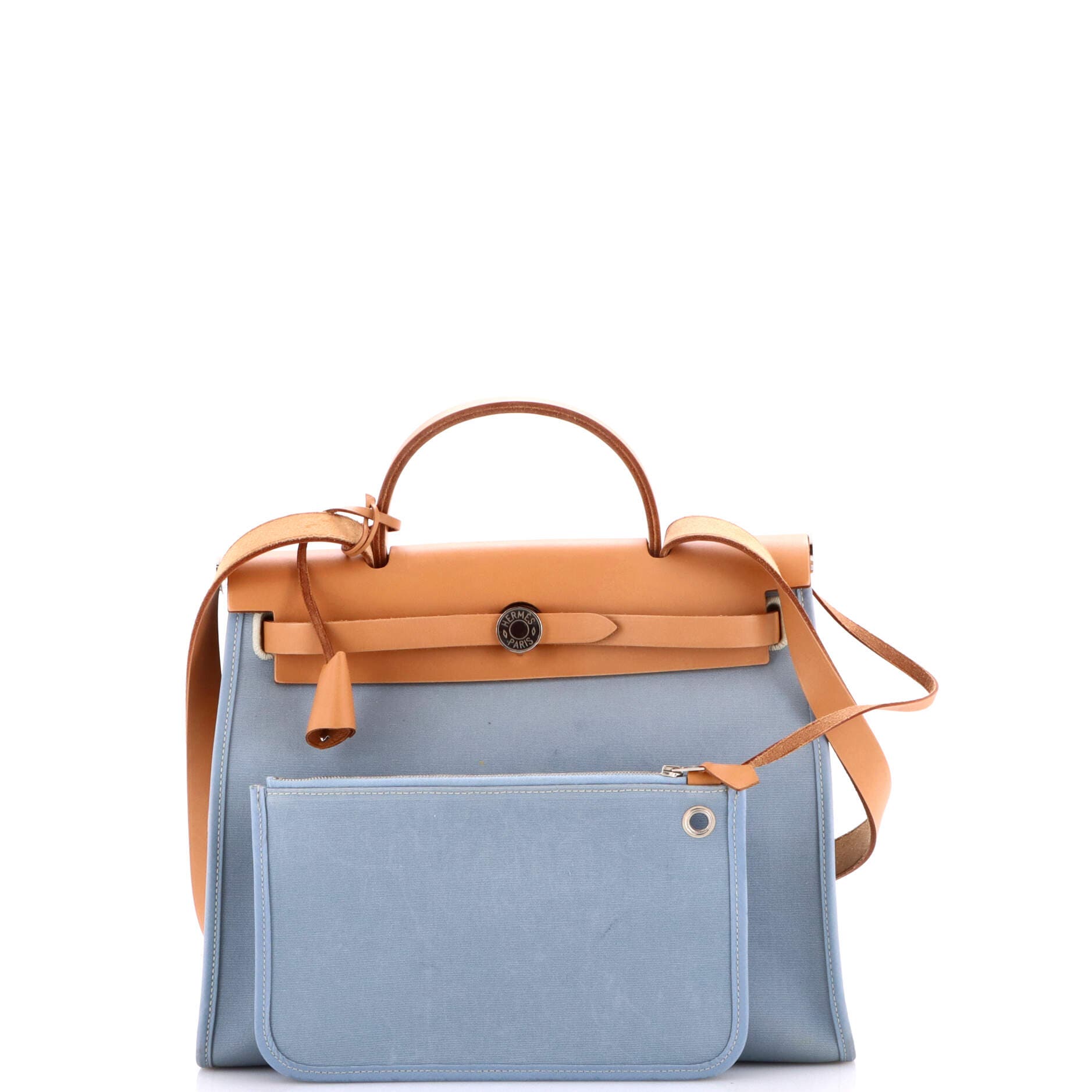 Pre-Owned Hermes Herbag Zip Leather and Toile 31, Alternate, color, 