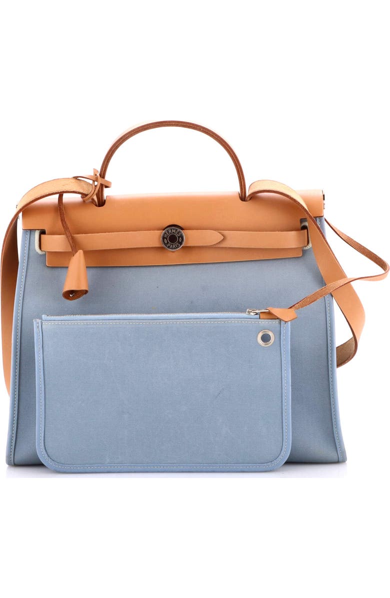 Pre-Owned Hermes Herbag Zip Leather and Toile 31, Alternate, color,