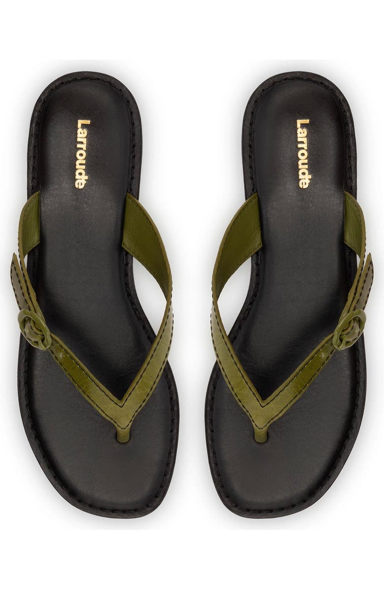 Larroudé Mary Kate Flat Sandal, Alternate, color, Seaweed