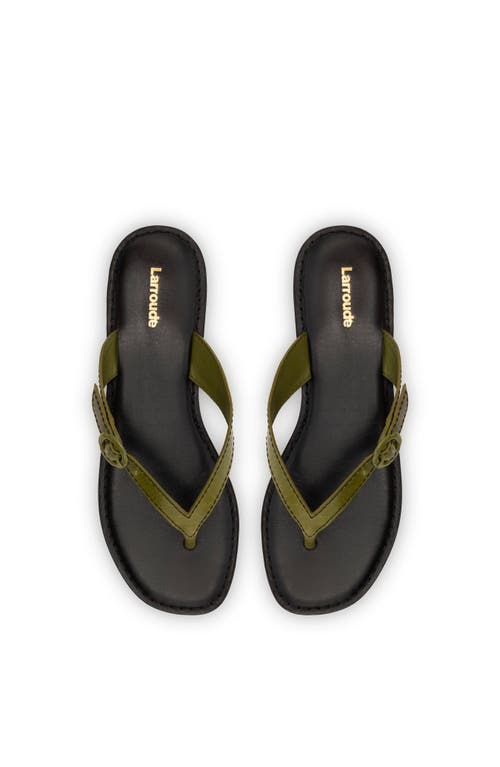 Larroude Larroudé Mary Kate Flat Sandal In Green