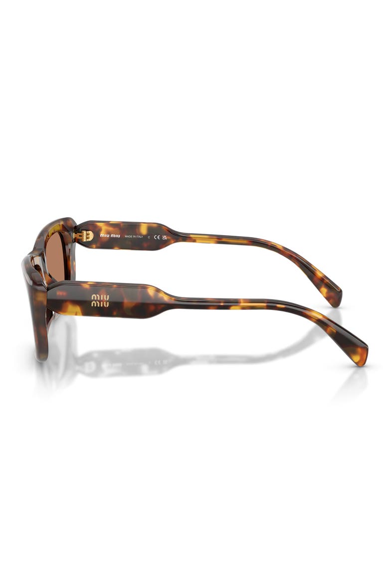 56mm Rectangular Sunglasses, Alternate, color, HONEY HAVANA / SOLID BROWN