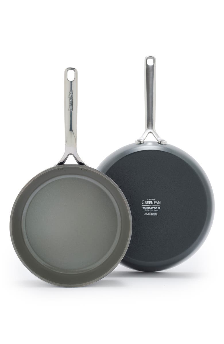 GreenPan GP5 10-Inch & 12-Inch Anodized Aluminum Ceramic Nonstick Frying Pan Set, Main, color, 