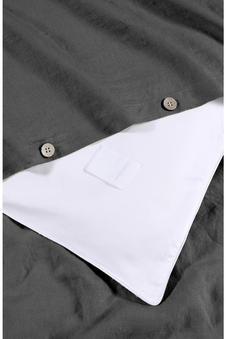 French Linen Duvet Cover, Alternate, color, STORM