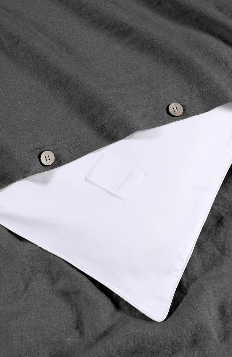 Sijo French Linen Duvet Cover, Alternate, color, Storm