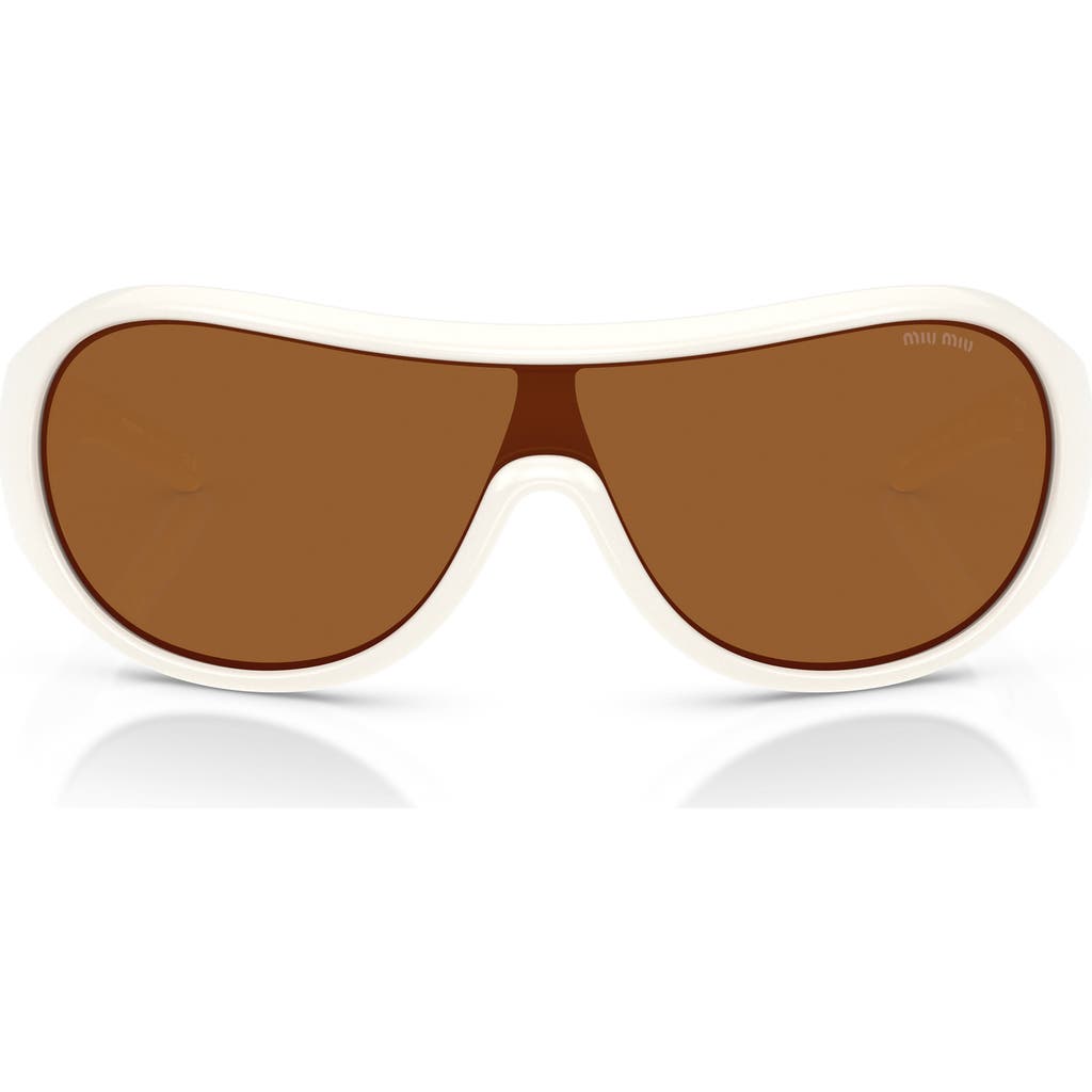 Miu Miu 133mm Oversized Irregular Sunglasses in White/dark Bronze at Nordstrom