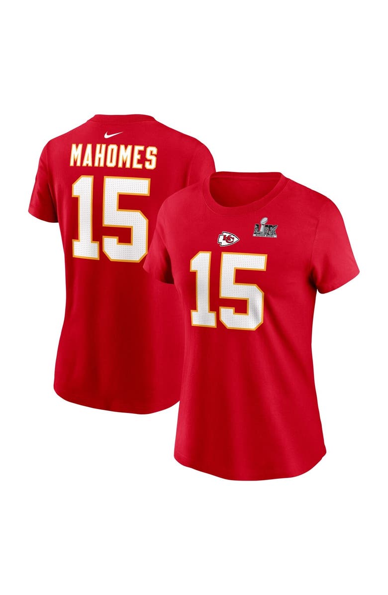 Nike Women's Nike Patrick Mahomes Red Kansas City Chiefs Super Bowl LIX Name & Number T-Shirt, Main, color, 