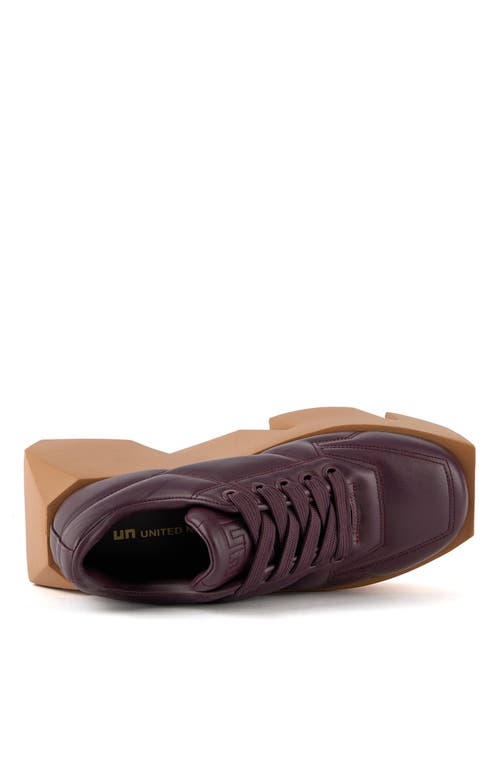 United Nude Bull Puffy Sneaker In Burgundy