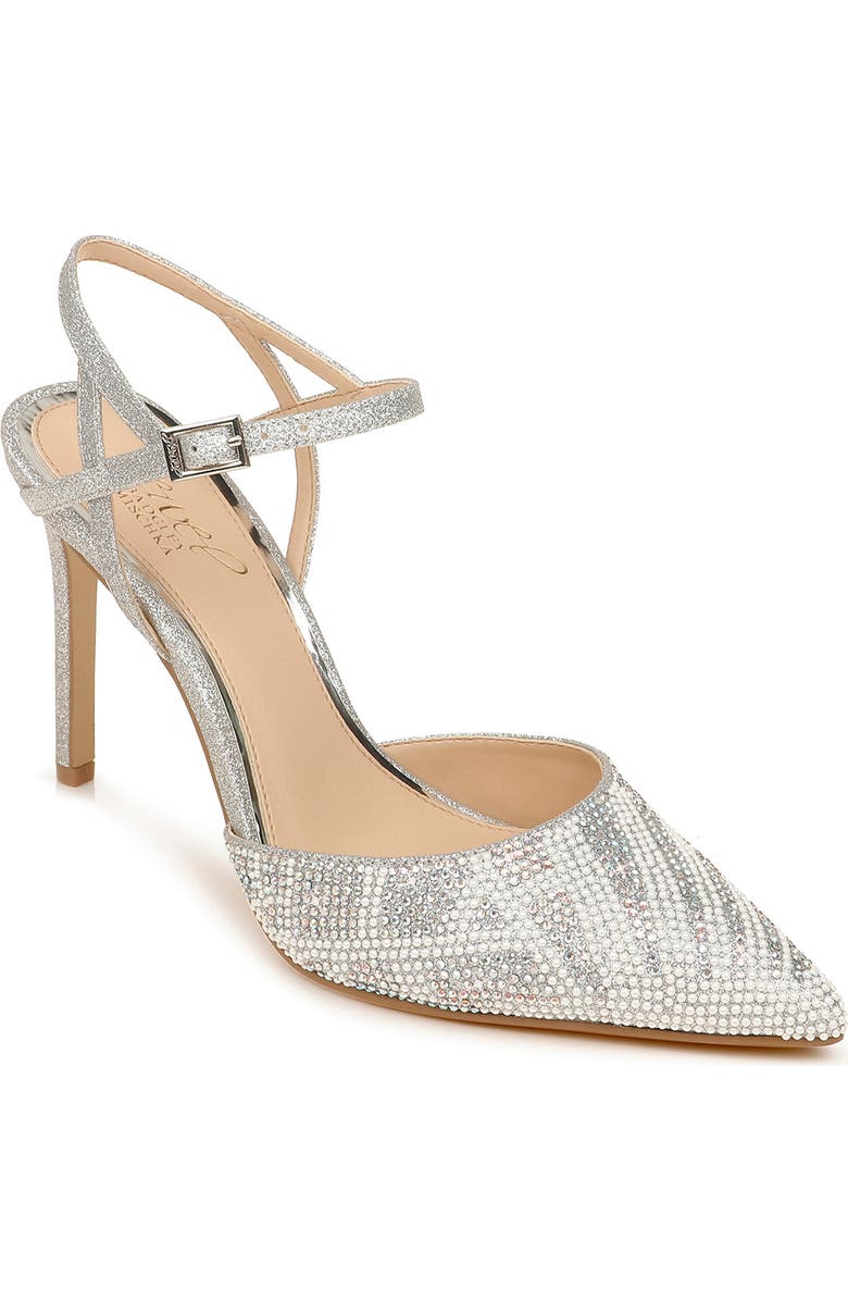 Jewel Badgley Mischka Fedora Crystal Embellished Pointed Toe Pump, Main, color,