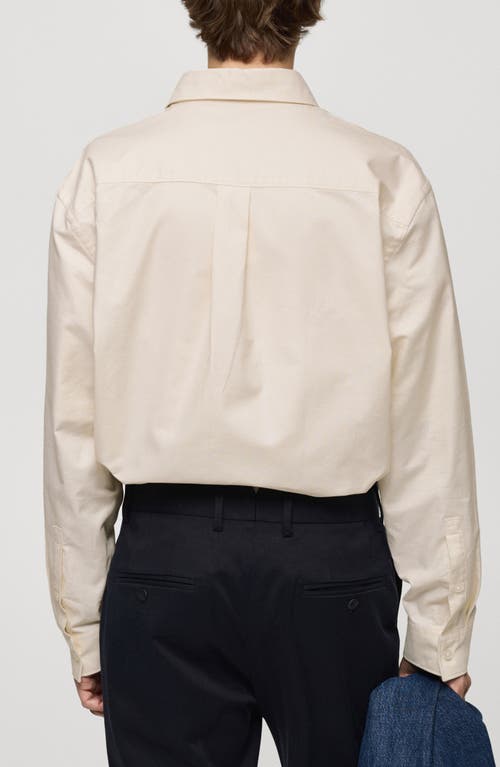 Mango Regular Fit Oxford Button-up Shirt In Vanilla