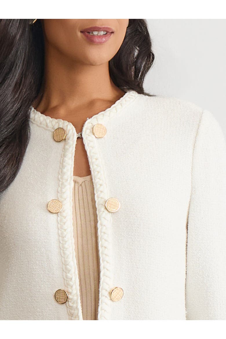Relaxed Lightweight Soft Tweed Knit Jacket, Alternate, color, New Ivory
