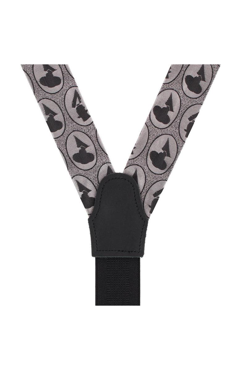 Trafalgar Silhouette Cameo Novelty Silk Formal End Suspenders, Alternate, color, Black
