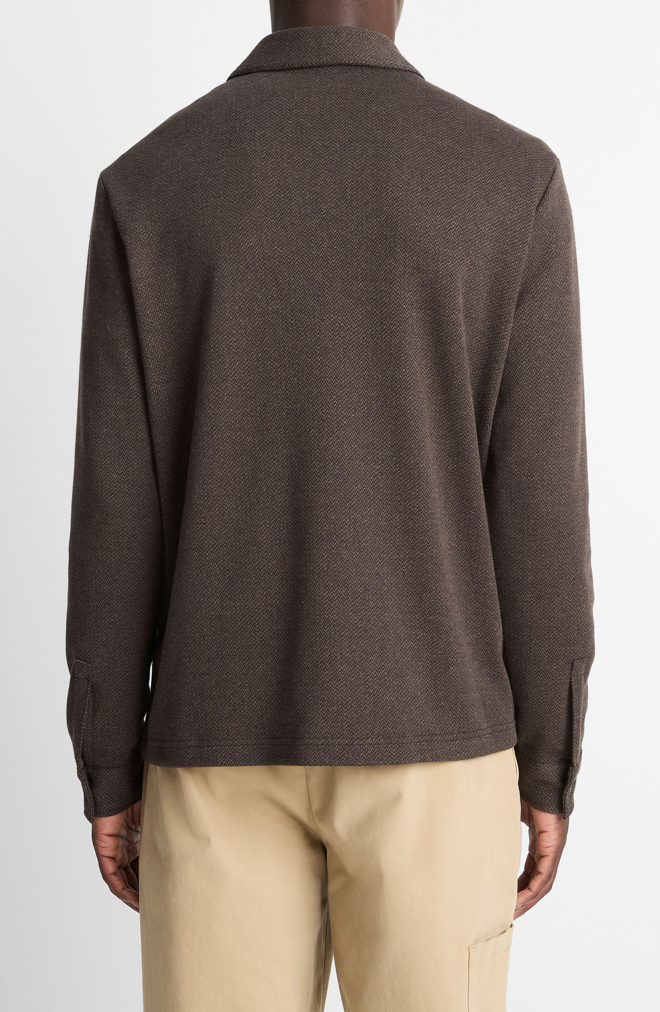 Herringbone Long Sleeve Quarter Zip Polo - image 2