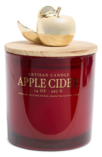 Portofino Candles Fallen Leaves Icon Lid Glass Jar Candle In Apple Cider