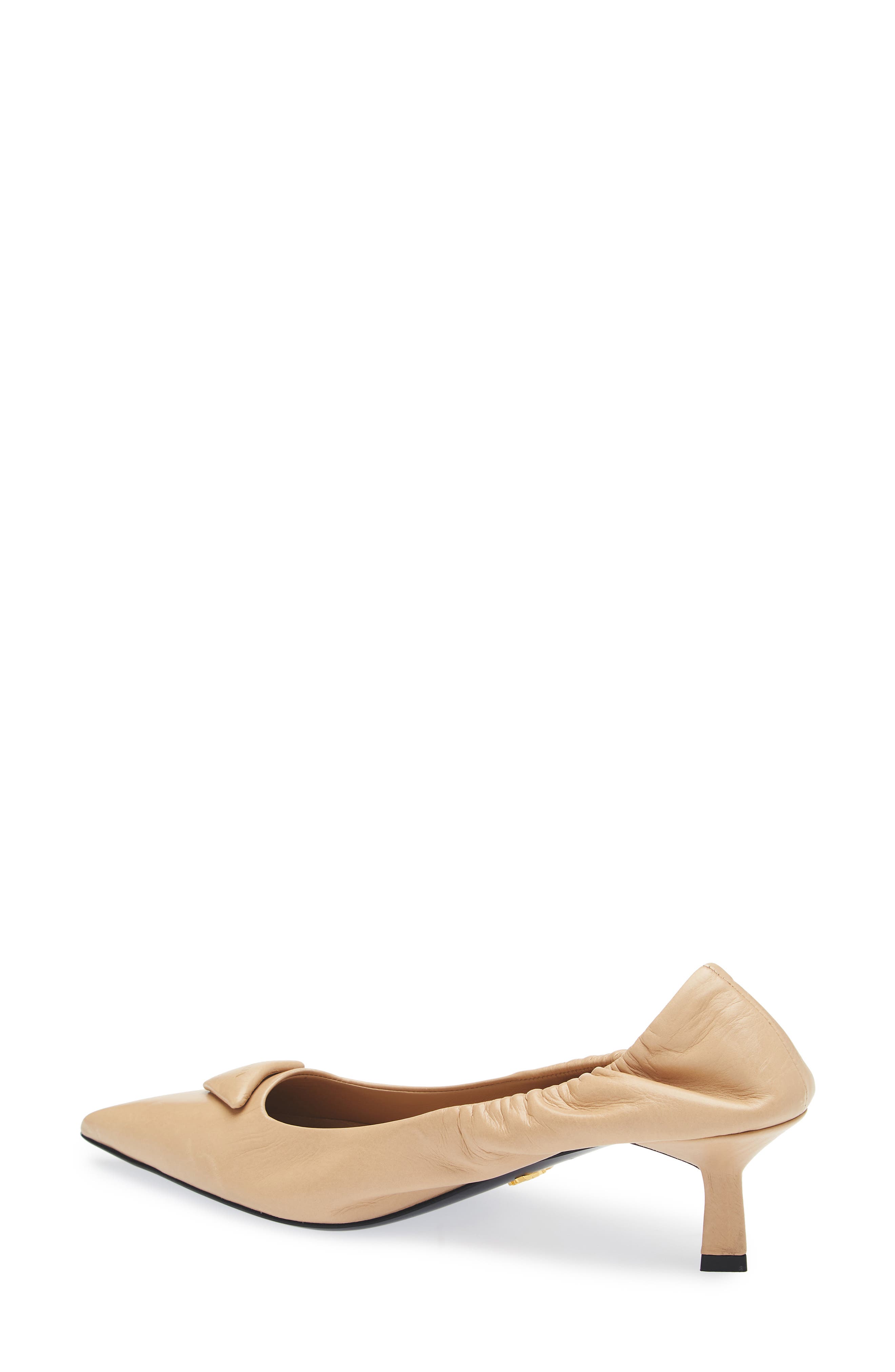 Ruched Logo Kitten Heel Pump, Alternate, color, SABBIA
