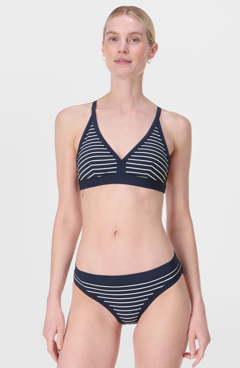 Sweaty Betty Core Hipster Bikini Bottoms, Alternate, color, Blue Coastal Stripe