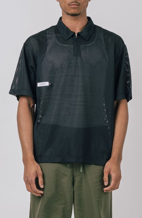 Students Course Marshal Mesh Zip Polo In Navy