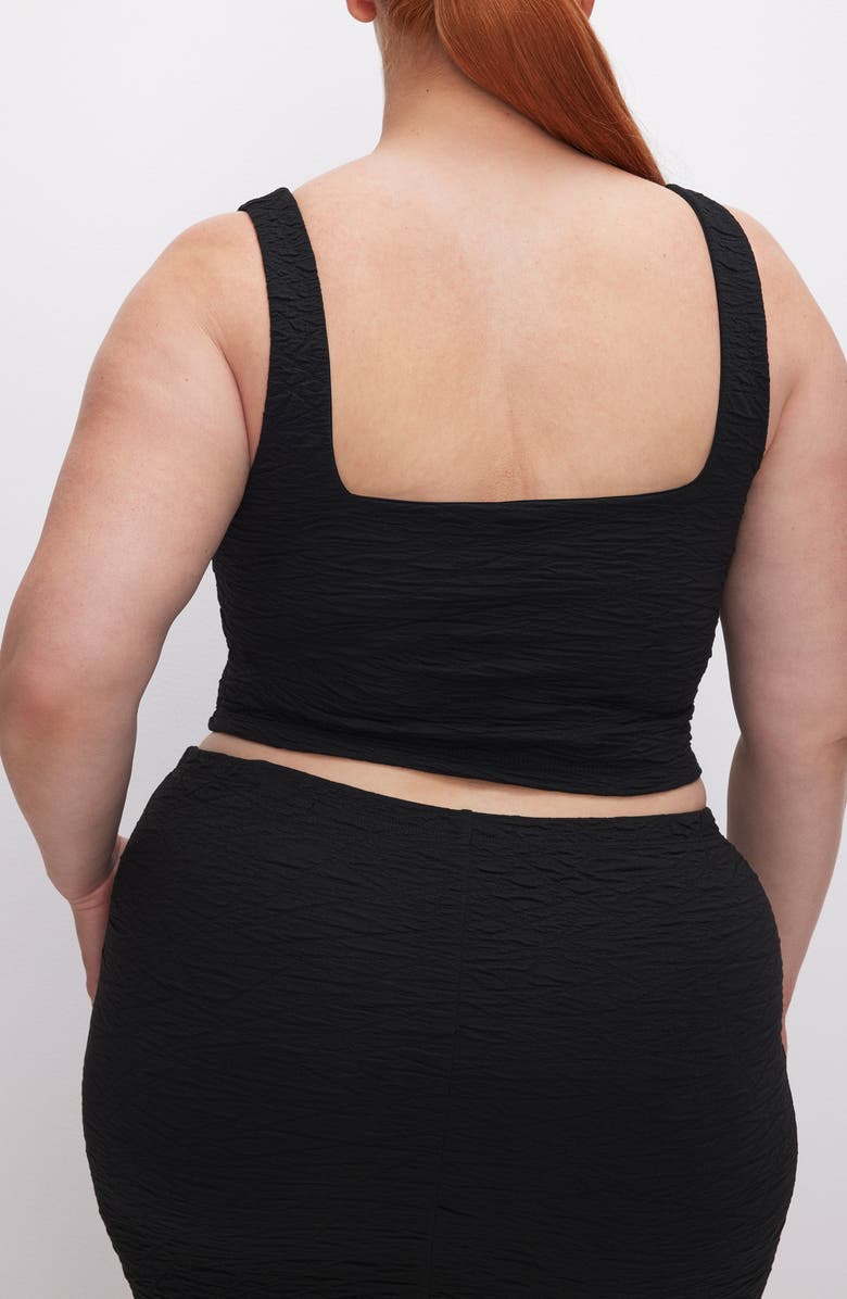 Good American Scrunched Crop Tank, Alternate, color, Black001