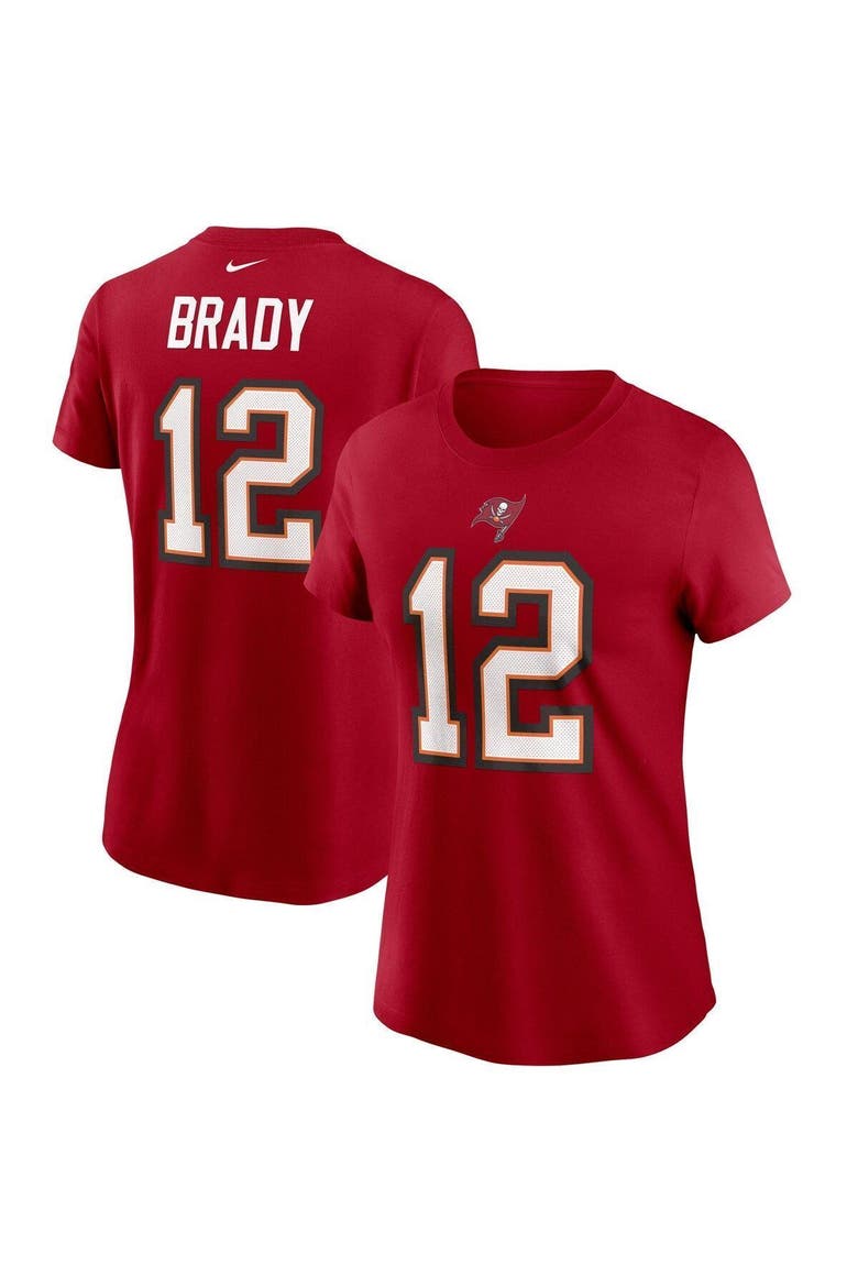 Women's Nike Tom Brady Red Tampa Bay Buccaneers Name & Number T-Shirt, Main, color, RED