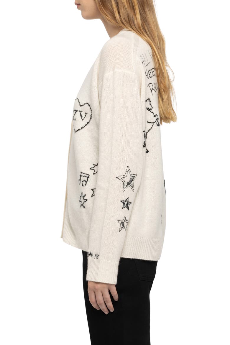 Mirkaz Cashmere Cardigan, Alternate, color, ECRU