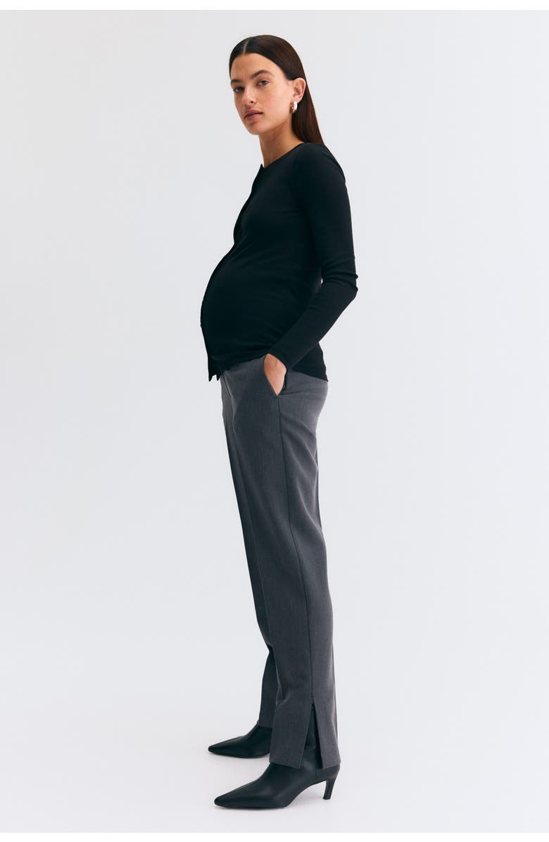H&M Mama Slit-hem Trousers, Alternate, color, Dark Gray