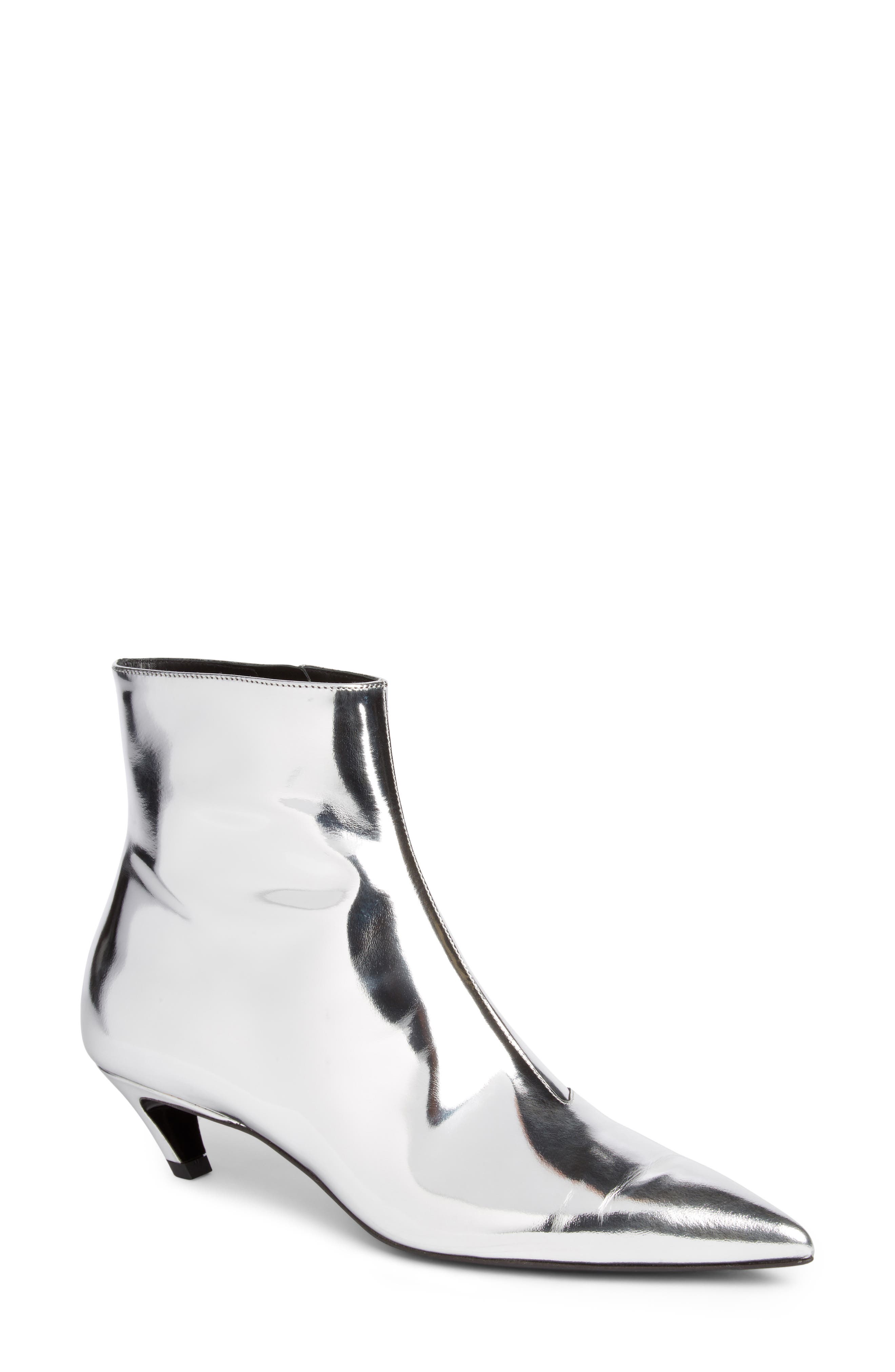 Balenciaga Metallic Pointy Toe Bootie, Main, color, 